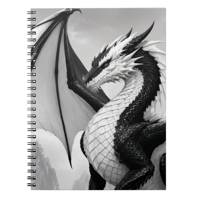 Carnet Dragon noir et blanc (Devant)