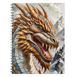 Carnet Dragon réaliste d'or