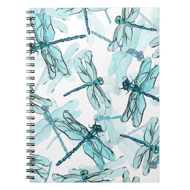 Carnet Dragonflies élégantes : Aquarelle (Devant)