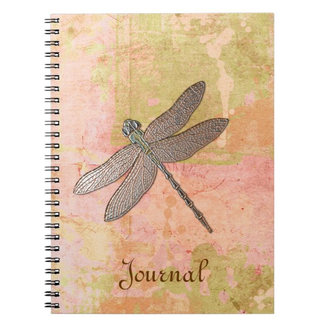 Carnet Dragonfly d'impressions roses (Devant)