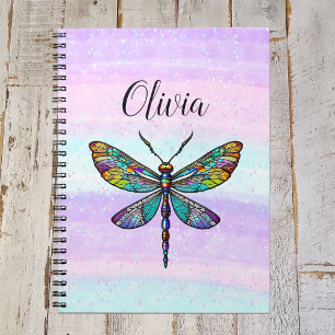 Carnet Dragonfly en verre coloré ailes