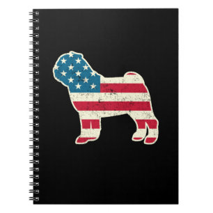 Carnet Drapeau américain 4 juillet chien États-Unis