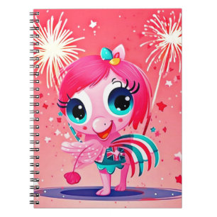 Carnet Drapeau américain avec Flamant rose Cartoon-69217