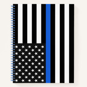 Carnet Drapeau américain de la ligne bleue mince
