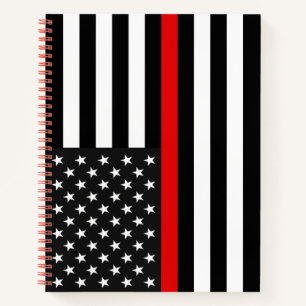 Carnet Drapeau américain de la ligne rouge mince