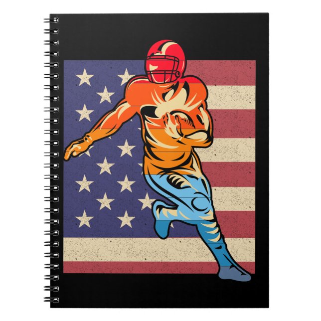 Carnet Drapeau Américain Football Retro Ball Sports Lover (Devant)