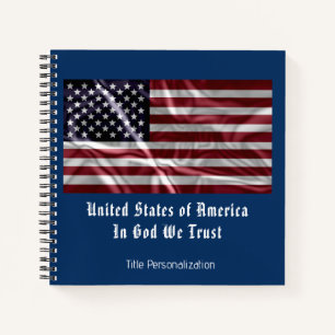 Carnet Drapeau américain patriotique personnalisé Rouge B
