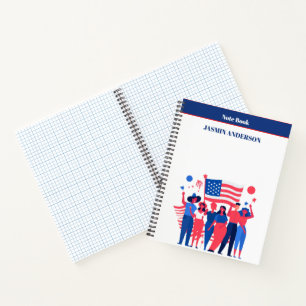 Carnet Drapeau américain personnalisé patriotique USA