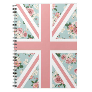 Carnet Drapeau anglais d'Union Jack de roses