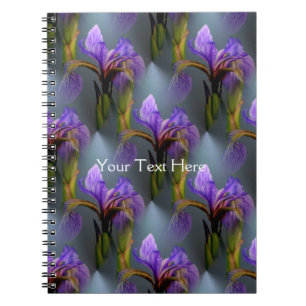 Carnet Drapeau bleu Iris Fleur Nature Motif d'art