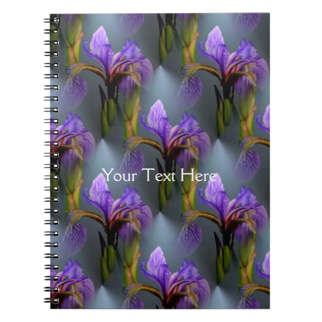 Carnet Drapeau bleu Iris Fleur Nature Motif d'art (Devant)