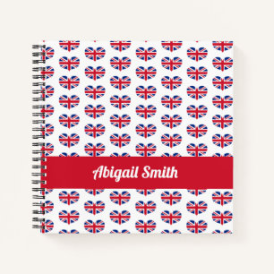 Carnet Drapeau britannique en forme de coeur / Union Jack