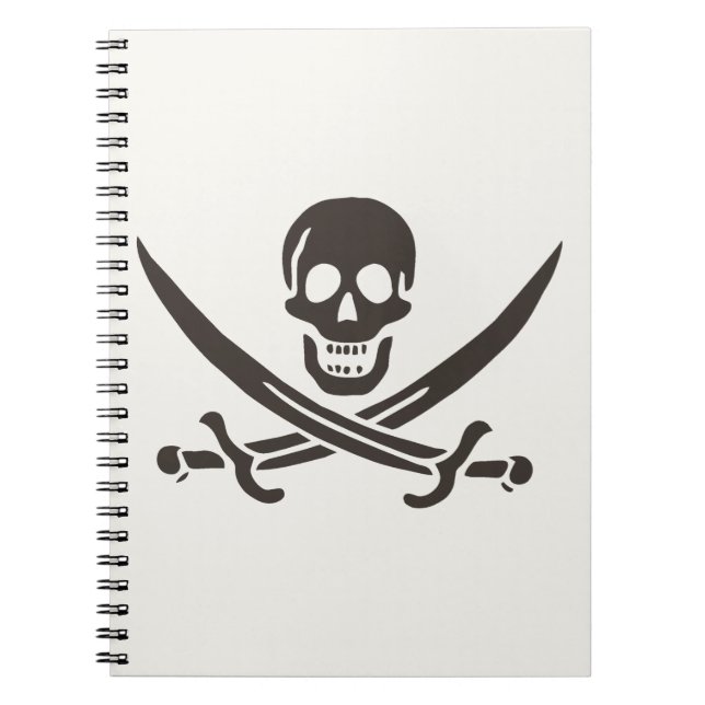 Carnet Drapeau de crâne obsidien Drapeau de pirate Calico (Devant)