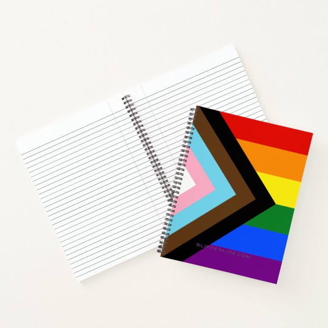 Carnet Drapeau de fierté Progress Pride de SlipperyJoe si (Intérieur)