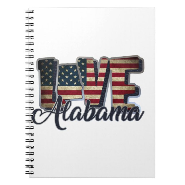 Carnet Drapeau de l'Alabama (Devant)