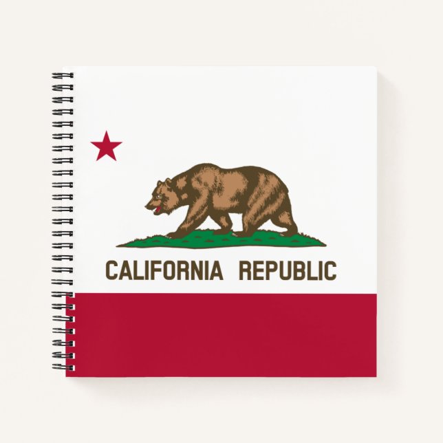 Carnet Drapeau de l'ours de Californie : État de Cali Gol (Devant)
