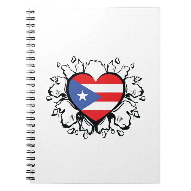 Carnet Drapeau de Porto Rico Boricua Cute Simple (Devant)