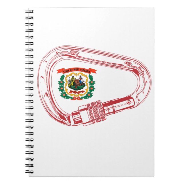 Carnet Drapeau de Virginie-Occidentale Escalade carabiner (Devant)