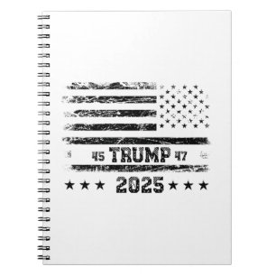 Carnet Drapeau des États-Unis.Président Donald Trump.R