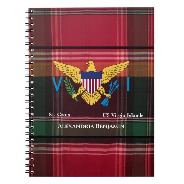 Carnet Drapeau des îles Vierges américaines Ste Croix USV (Devant)