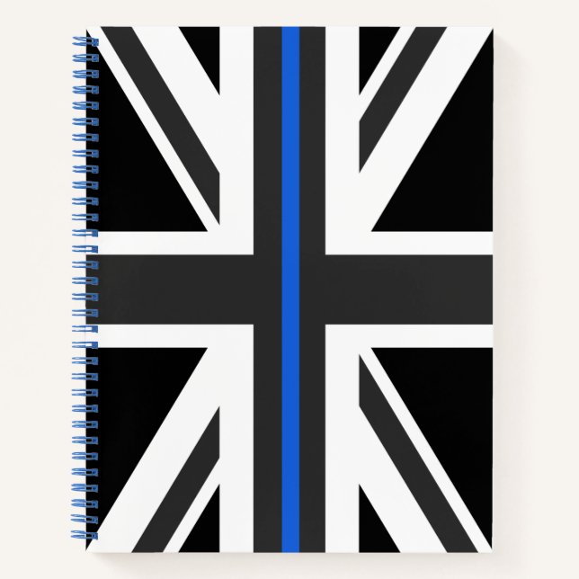 Carnet Drapeau du Royaume-Uni de la ligne bleue mince (Devant)