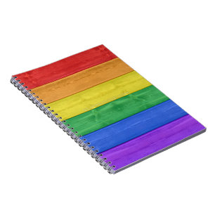 Carnet Drapeau en bois de SlipperyJoe's pride couleurs ar