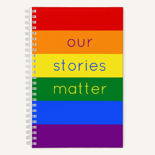 Carnet Drapeau gay pride Slogan mignon Arc-en-ciel rayure