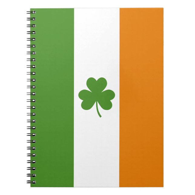 Carnet Drapeau irlandais de la Saint Patrick avec Shamroc (Devant)
