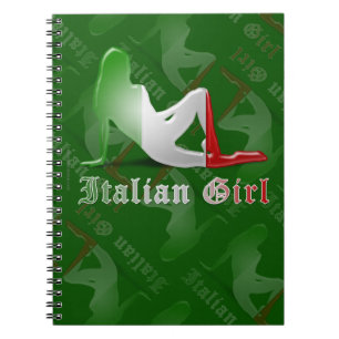 Carnet Drapeau italien de silhouette de fille