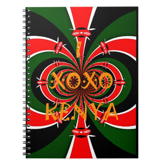 Carnet Drapeau Kenya d'inspiration africaine - Art Abstra (Devant)