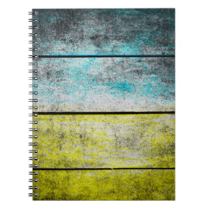 Carnet Drapeau ukrainien sur bois