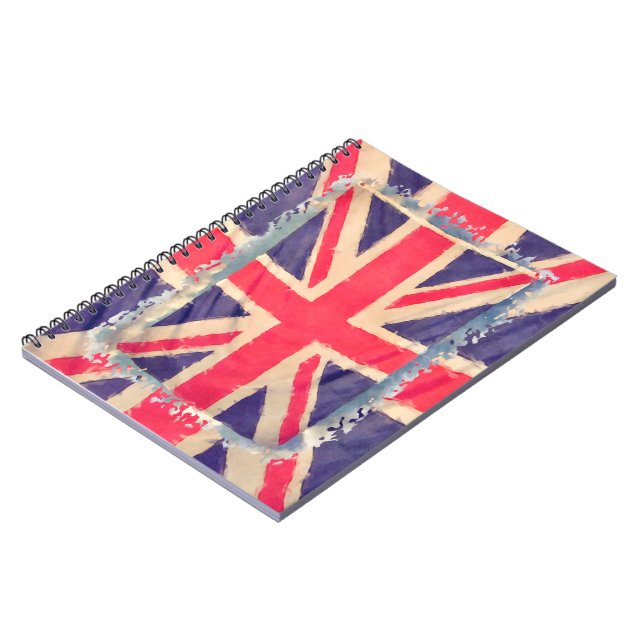 Carnet DRAPEAU UNION JACK grunge (Côté gauche)
