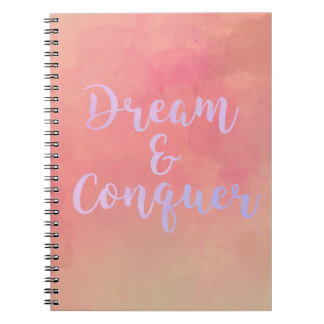 Carnet Dream And Conquer Girly Watercolor Notebook
