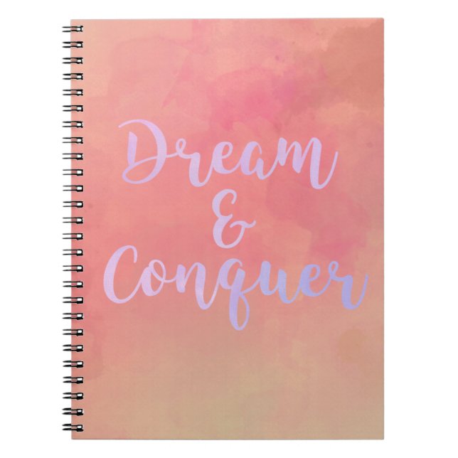 Carnet Dream And Conquer Girly Watercolor Notebook (Devant)