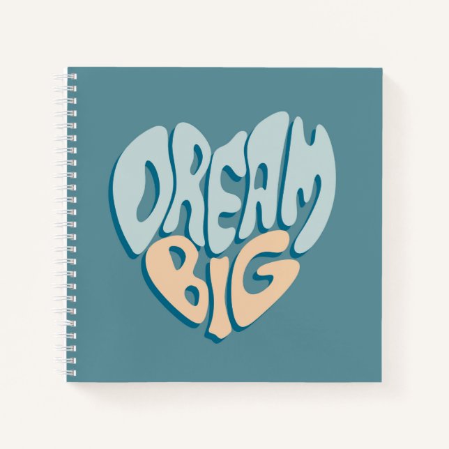 Carnet Dream Big : Coeur bleu du succès (Devant)