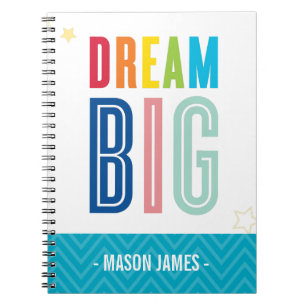Carnet DREAM BIG cool typographie couleurs vives