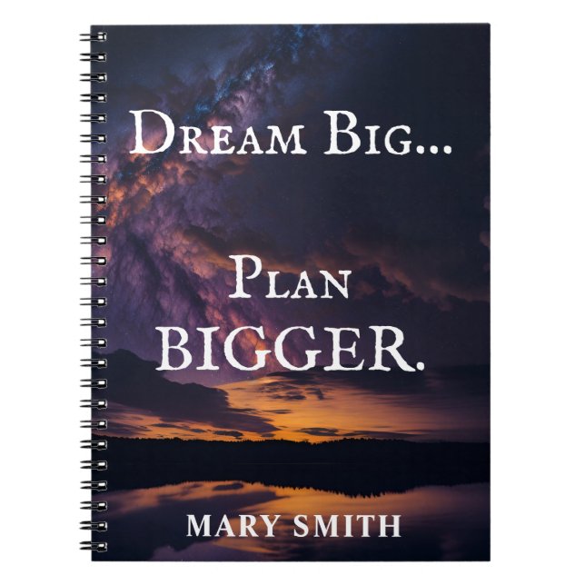 Carnet Dream Big, Plan Bigger - Ciel de nuit personnalisa (Devant)