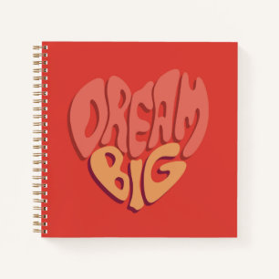 Carnet Dream Big : Slogan puissant au coeur rouge