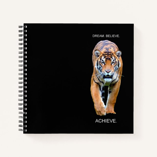 Carnet Dream Croire Réussir Citation de succès Tiger Elég (Devant)