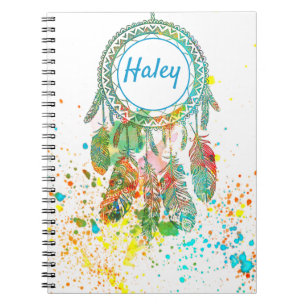 Carnet Dreamcatcher splatter personnalisé