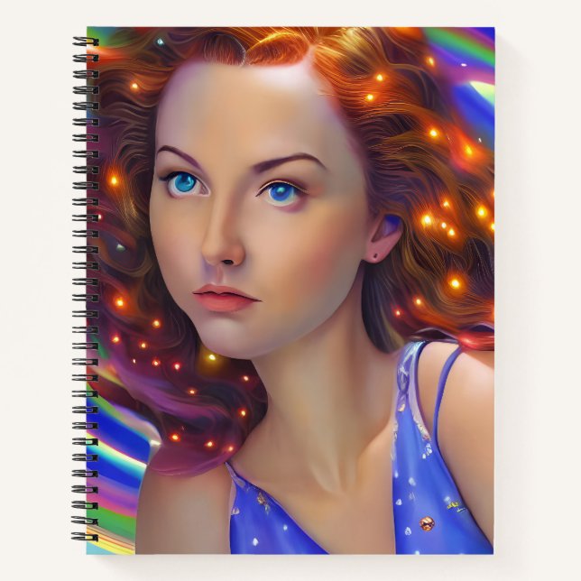 Carnet Dreamy Girl with Rainbow Lights (Devant)