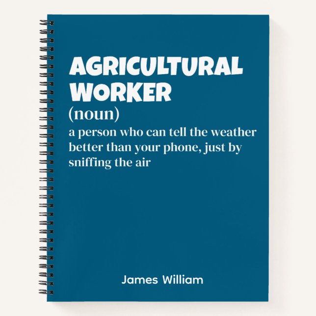 Carnet Drôle cadeau de travailleur agricole (Devant)