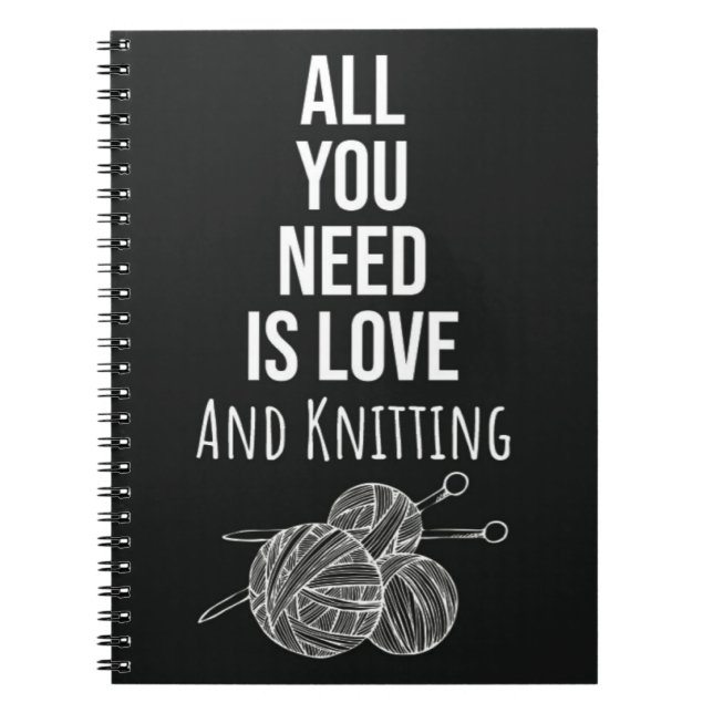 Carnet Drôle cadeau de Tricot pour Knitter Typographie po (Devant)