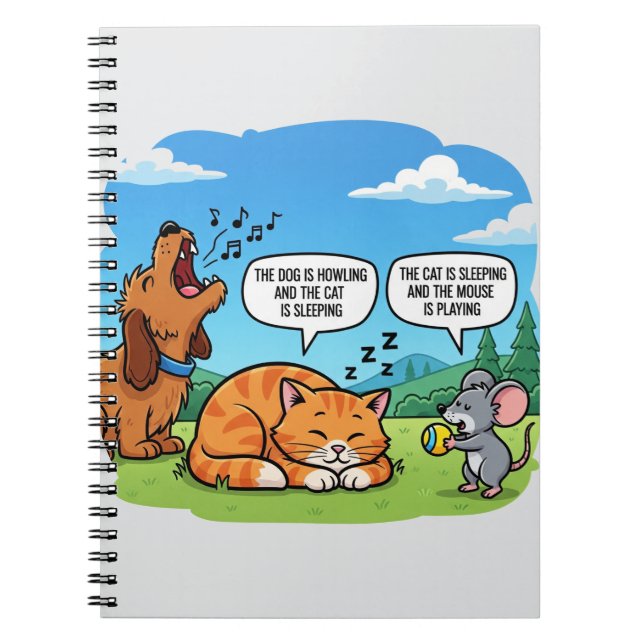 Carnet Drôle Cartoon Chien, Chat et souris (Devant)
