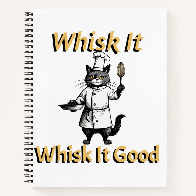 Carnet Drôle chat habillé en chef Recette (Devant)