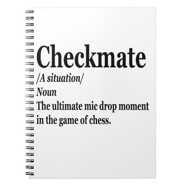 Carnet Drôle Chess Checkmate Définition Chess Lover (Devant)