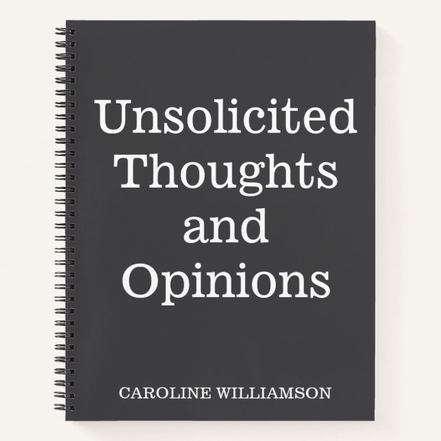 Carnet Drôle Citation Pensées Opinions Nom personnalisé (Devant)