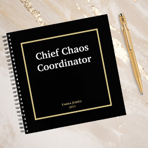 Carnet Drôle citations Chef Chaos Coordonnateur Black Cus