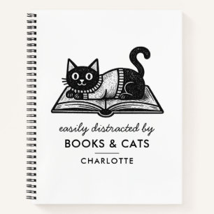 Carnet drôle de chat bibliophile Amoureux des livr