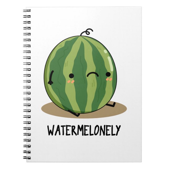 Carnet Drôle de pastèque Watermelonely Jeu de mots sur le (Devant)